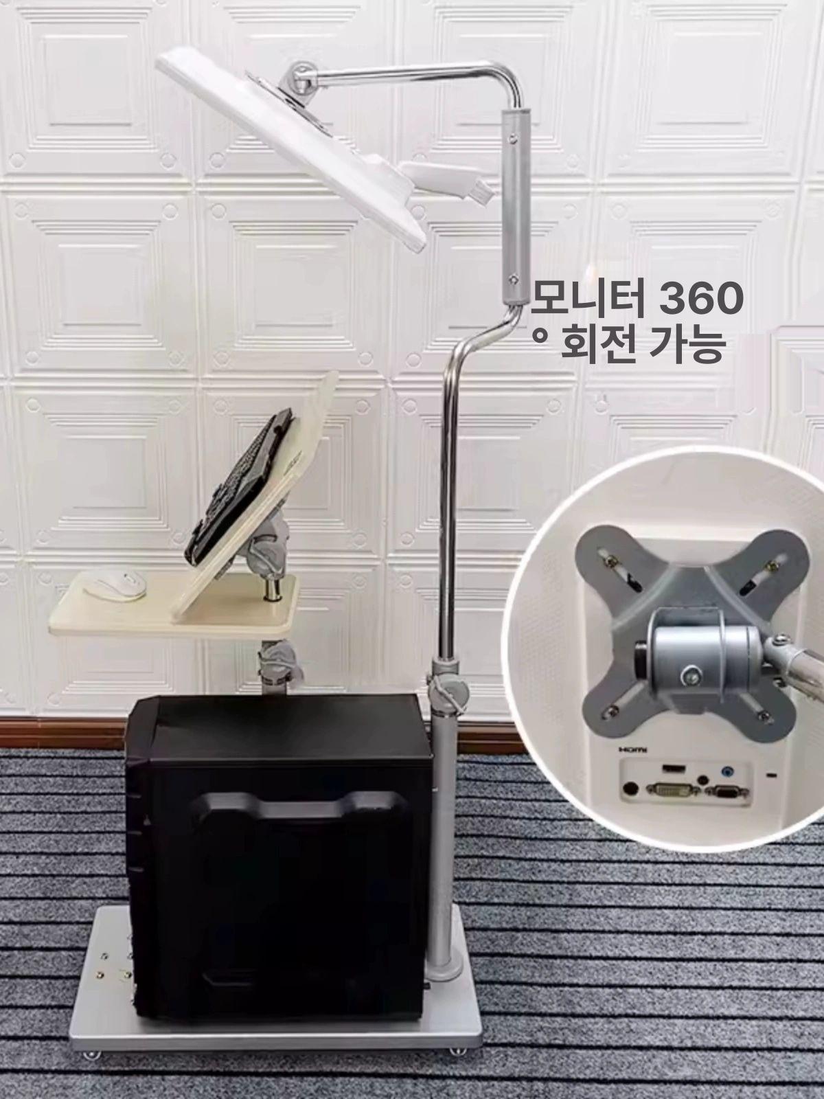 침대 모니터암 이동식 각도 높이조절 브라켓 거치대 회전 다관절 스탠드 - 상세 이미지 5
