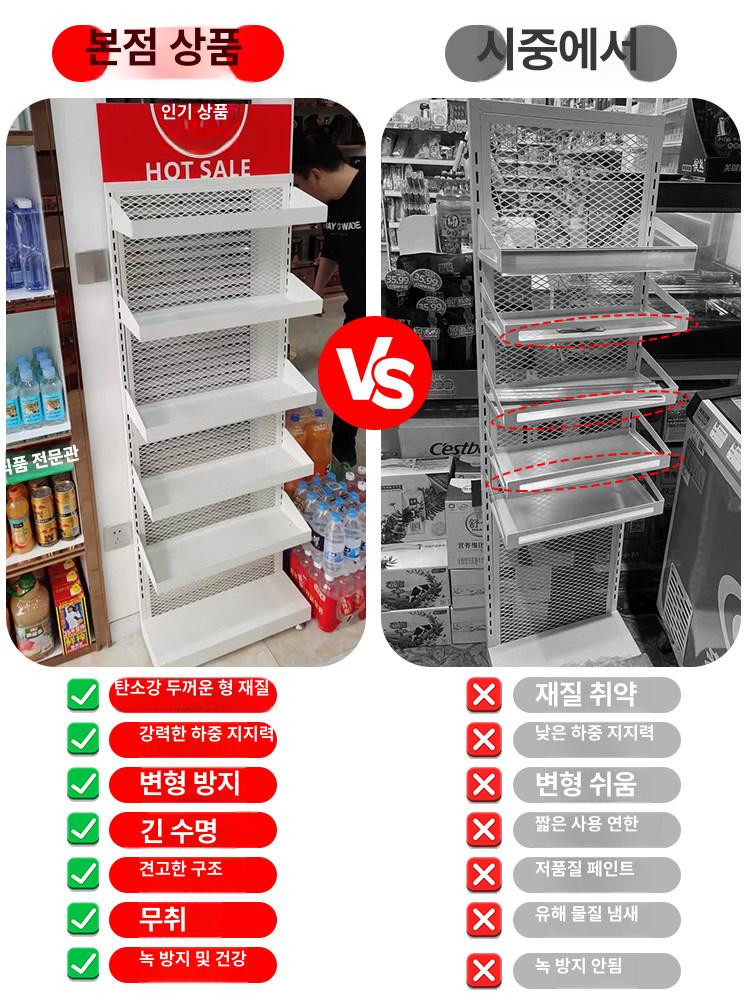 약국진열대 화장품진열대 선반 화이트 철제 이동식 가판대 화장품매장 디스플레이 - 상세 이미지 4