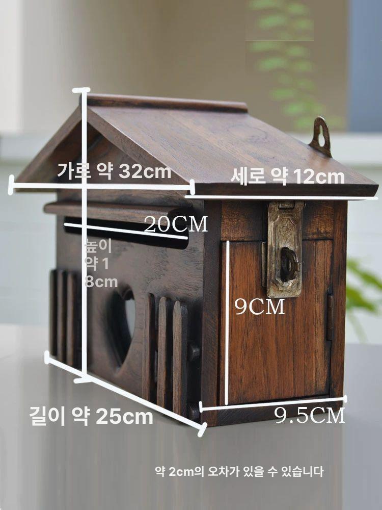 우체통 전원주택 인테리어 빌라 우편함 원목 아파트 벽걸이 빨간 철제 대형 소형 메일박스 - 상세 이미지 2