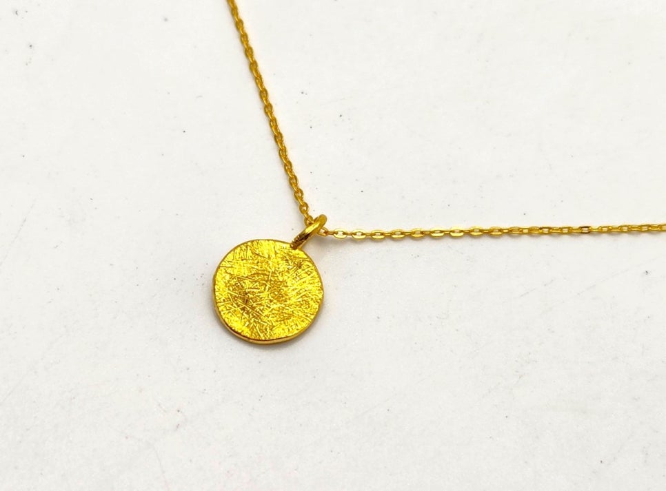 24K 순금 3.75g(1) 텍스처 코인 목걸이(18K 연결고리 장식) - 상세 이미지 5