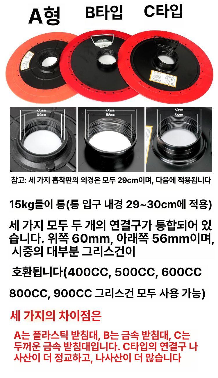 그리스 주입기 오일팬 범용 플레이트 흡입 고압 버터플라이스 흡입판 오일 말통 모델 흡입컵 - 상세 이미지 5