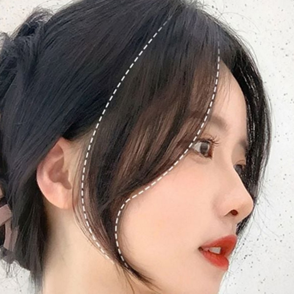 똑딱이 여성 앞머리 가발 가르마 여성 헤어 피스 부분 인모 - 상품 이미지