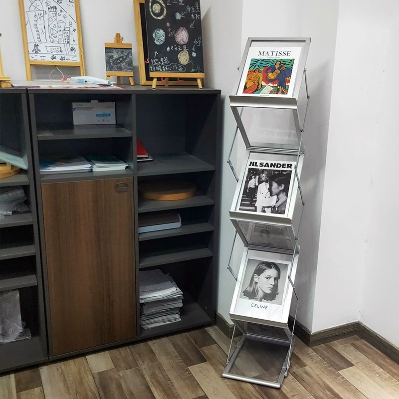 접이식 팜플렛 거치대 신문 전단지 브로셔 디스플레이 꽂이 랙 매거진 보관 선반 스탠드 - 상세 이미지 3