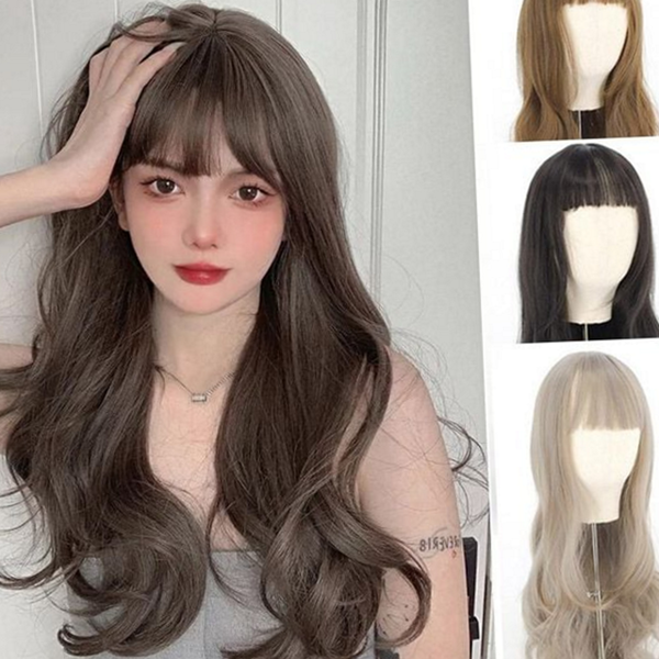 내츄럴웨이브 긴 머리 웨이브 통가발 앞머리 긴 머리 데일리 여성 - 상품 이미지