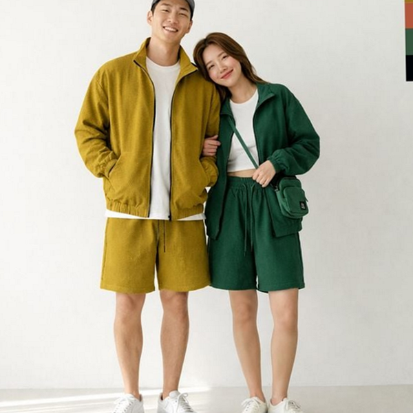 하이넥 여름 점퍼 시어서커 여성 여름 점퍼 간절기 반바지 - 상품 이미지