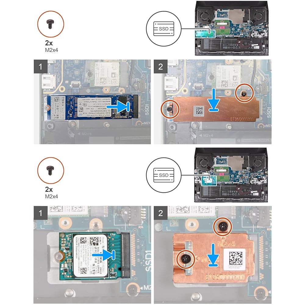 Dell G15 5520 5521 5525용 Deal4GO M.2 2280 SSD 히트싱크 써멀 쉴드 2FHJR 02FHJR 지원 브래킷 9F3Y4 교체용 - 상세 이미지 3