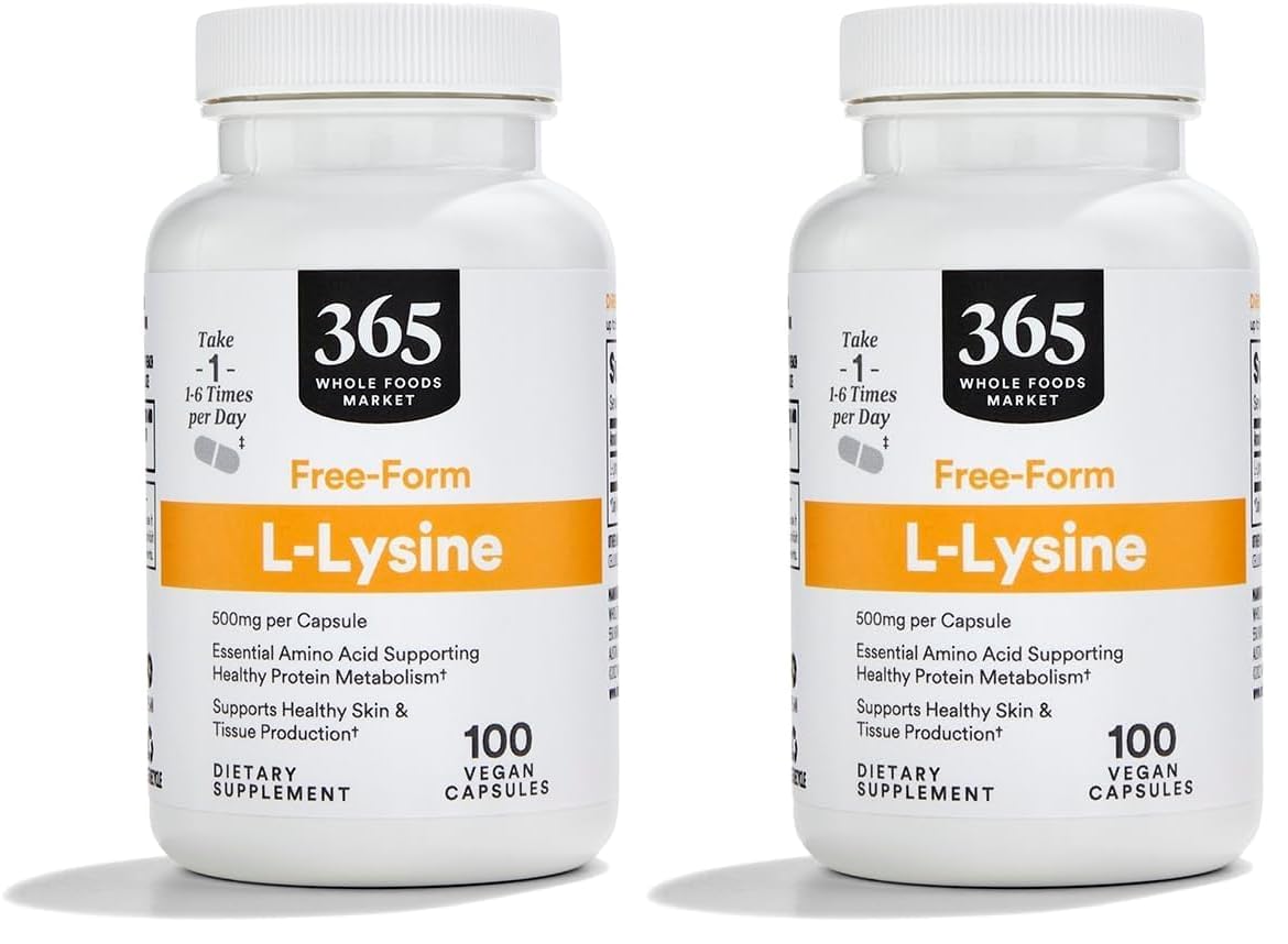 L 라이신 500mg 식물성 캡슐 100정 2팩 365 홀푸드마켓 - 상품 이미지