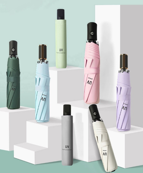 자외선차단 암막 경량 미니 휴대용 양산 접이식 3단 자동 답례품 UV 우양산 - 상품 이미지