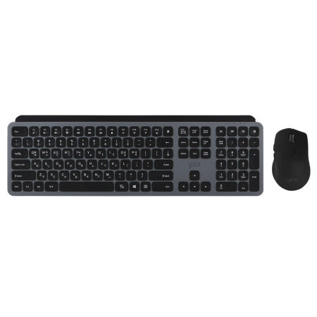 지클릭커 오피스프로 WMK20 인체공학 펜타 무선 키보드 마우스 세트 블랙, 팬터그래프(Pantograph)