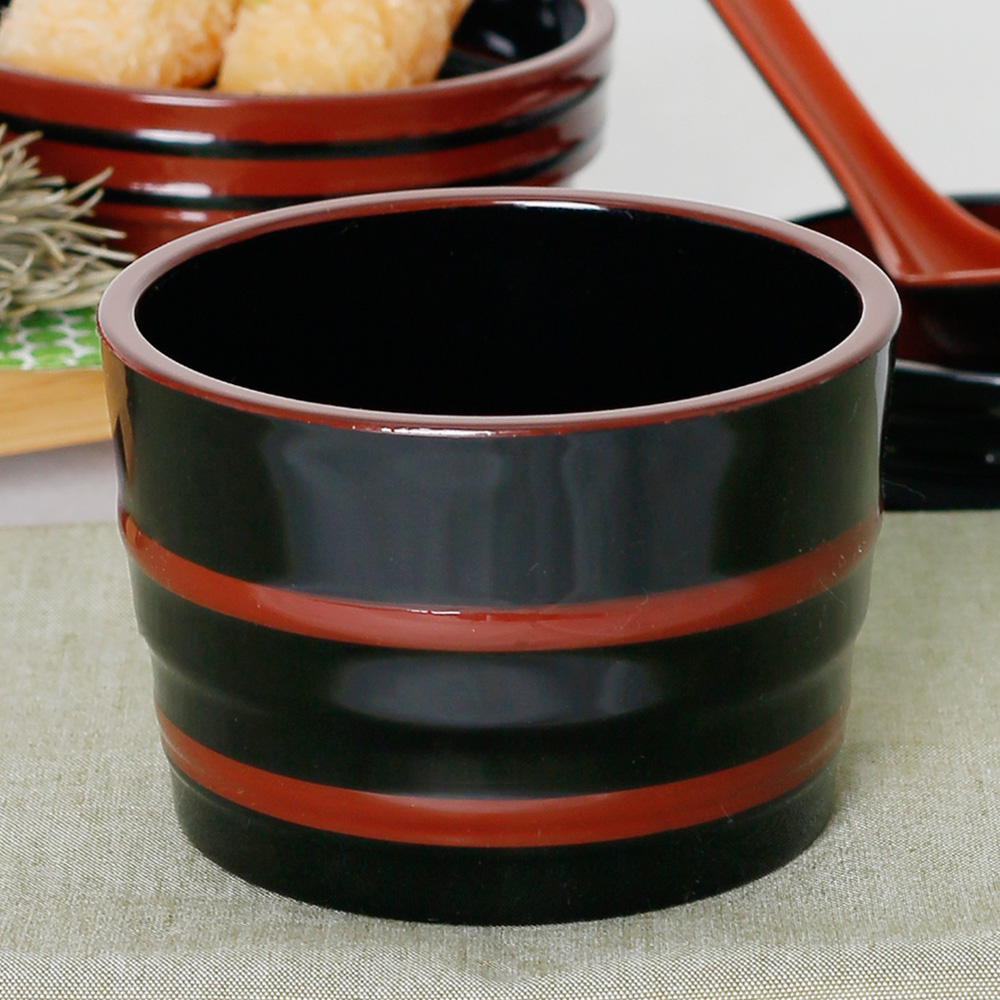 칠기 멜라민 장국 국물 그릇 작은 미니 밥그릇 밥공기 9.4cm, 흑모밀 - 상품 이미지
