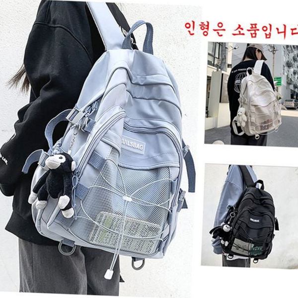 빅사이즈 남녀공용 백팩 캐주얼 학생 백팩 멀티 포켓 - 상품 이미지