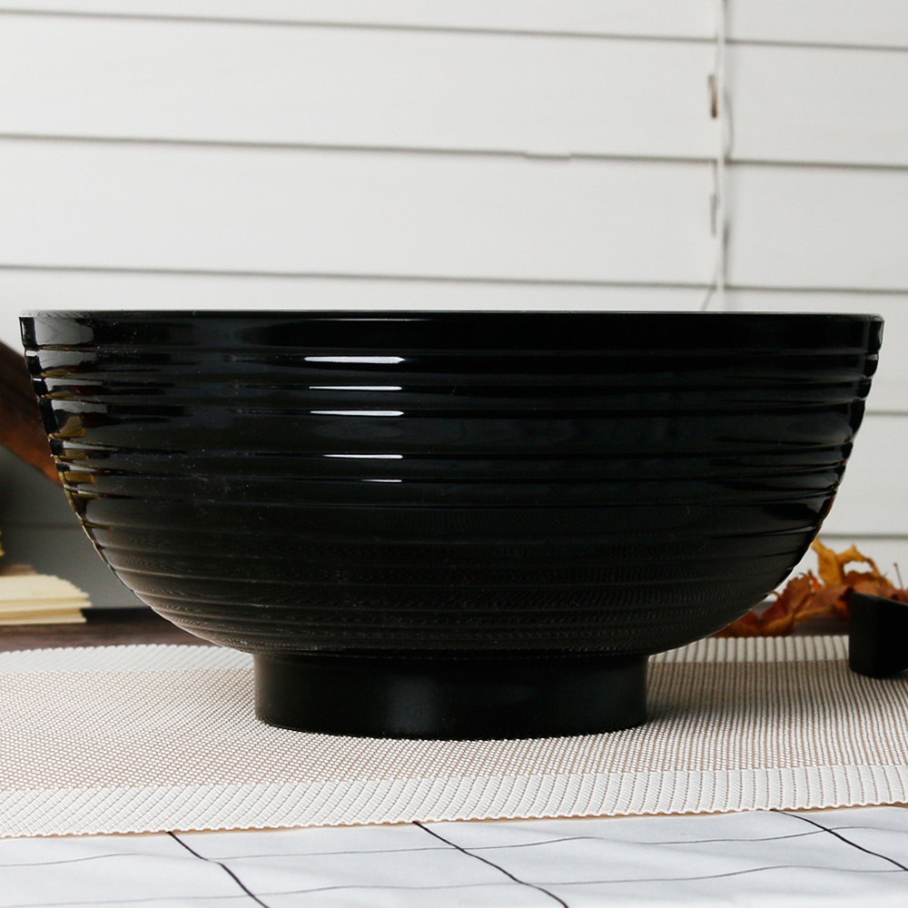 국산 칠기 멜라민 면기 우동 냉모밀 우동기 일본 라멘 덮밥 그릇 18cm, 적줄 - 상세 이미지 3