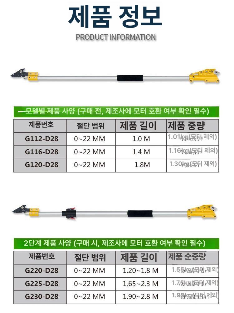 전동 고지가위 원예 장비 전기 전정 연장대 과수원 연장봉 충전 가위 자동 전기톱 - 상세 이미지 3