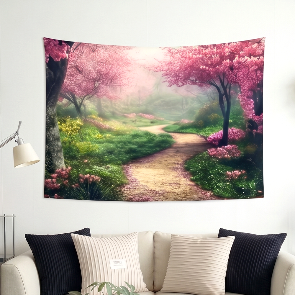 패브릭 포스터 벚꽃숲 가리개 대형 풍경 커튼 배전함 가림천 (150x100cm) 이미지 8