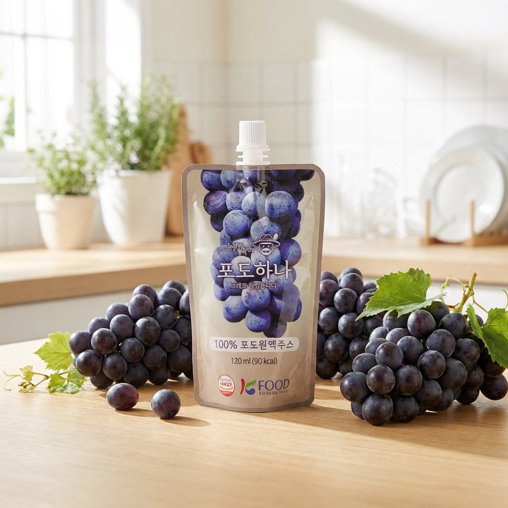 NFC착즙 100% 국내산 머루포도즙 스파우트 120ml, 30포, 1개 - 상품 이미지