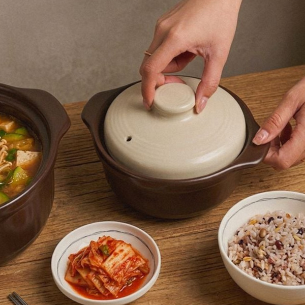 오븐 내열 도자기 냄비 레인지 내열 뚝배기 냄비 찌개용 소형 - 상품 이미지