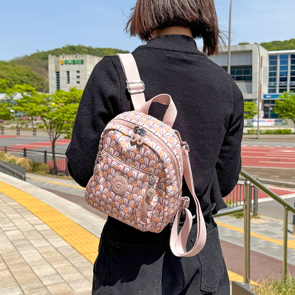 미니 백팩 하트 패턴 캐주얼 직은 배낭 나들이 외출 여행 귀여운 백팩 가방 - 상세 이미지 2