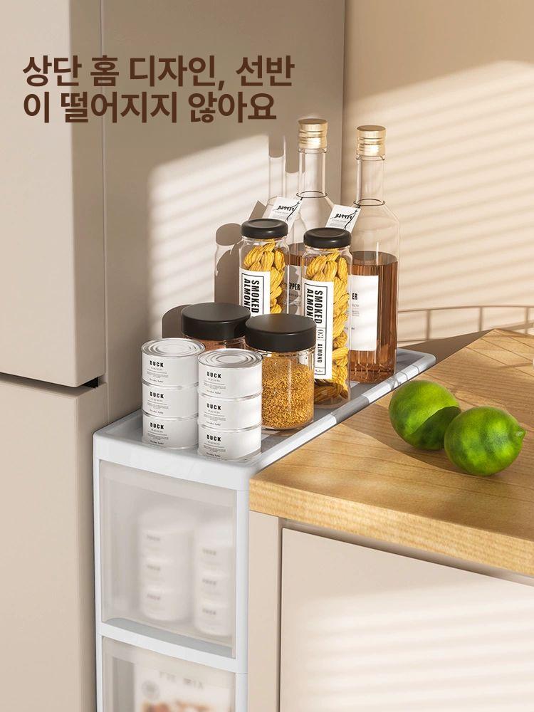 틈새장 냉장고 주방 김치 선반 수납장 키큰장 홈바 빌트인 팬트리장 일반형 - 상세 이미지 4