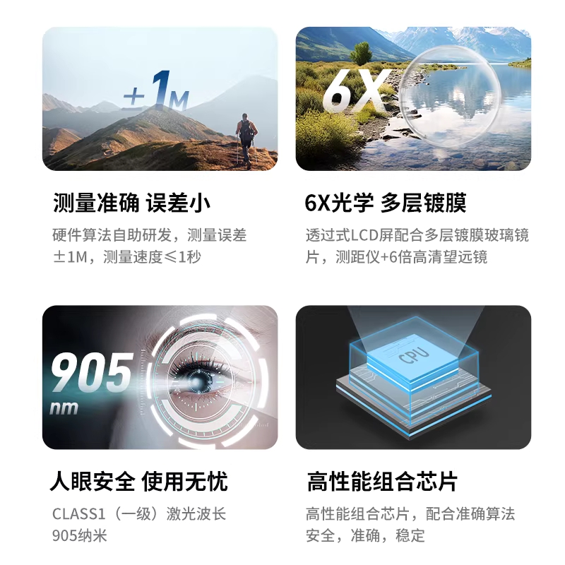 골프 거리측정기 미니 레이저 측정기 초경량 야외 1. H형 500m 거리/높이/각도 - 상세 이미지 2