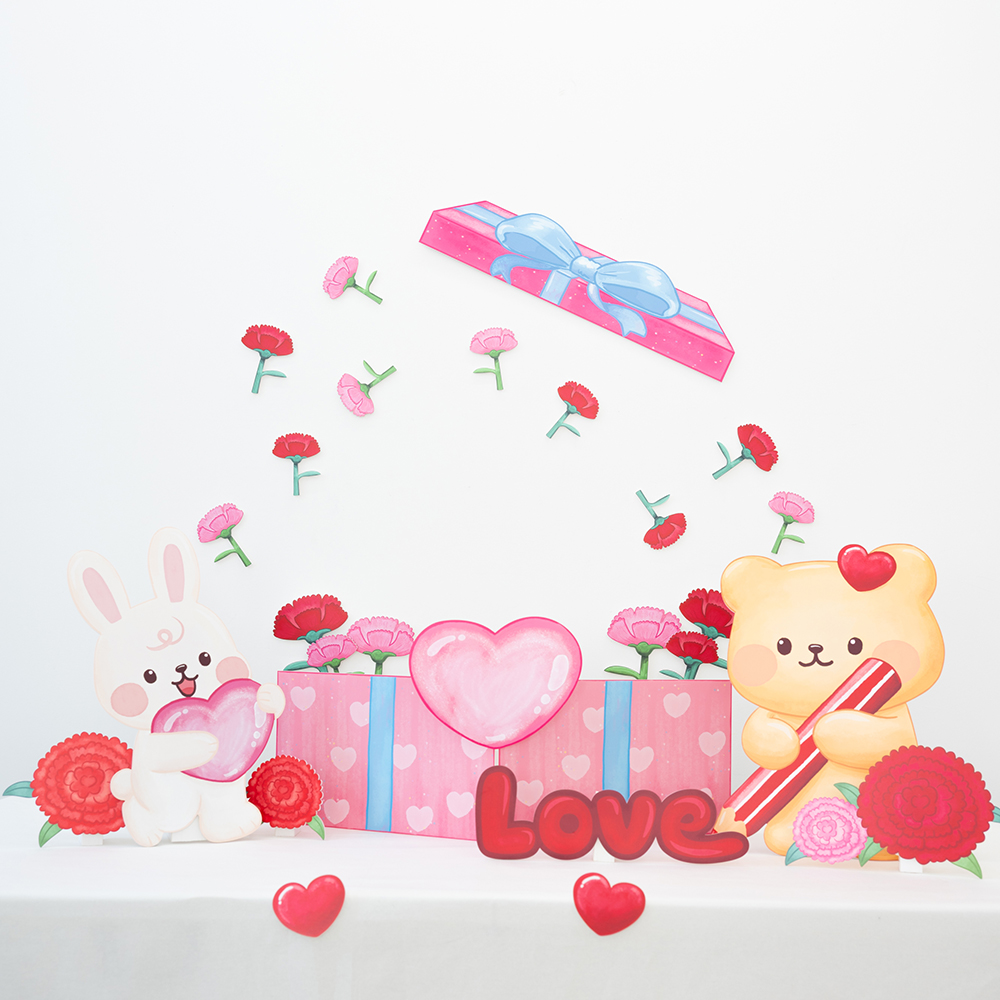 [미소쌤] LOVE 포토존 어린이집 환경구성 환경판 생일파티용품 돌잔치 파티장식 소품세트 이미지 7