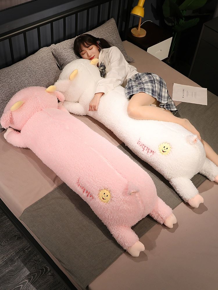 알파카 긴 인형 베개 대형 쿠션 수면 안아주는 봉제 인형 선물용 푹신한 양털 - 상세 이미지 3