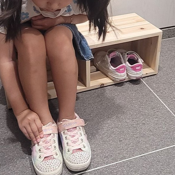 낮은 원목 현관 의자 수납 원목 신발장 벤치 - 상품 이미지