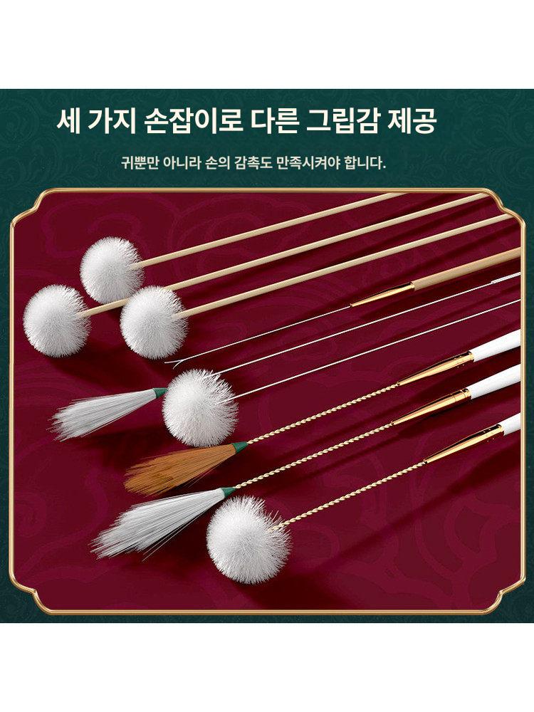 중국식 귀 청소 세트 휴대용 이어 클리닝 브러시 도구함 나무 상자 귀이개 20피스 세트 - 상세 이미지 4