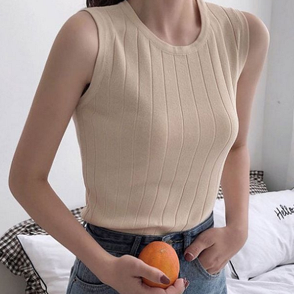 데일리 민소매 레이어드 여성 나시티 여름 라운드 - 상품 이미지