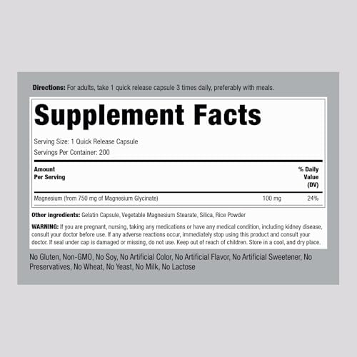 파이핑록 마그네슘 글리시네이트 750mg 200정 이미지 8