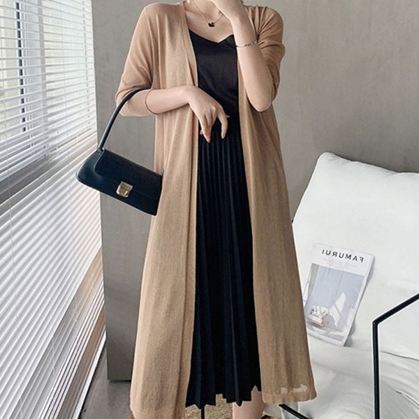시스루 여성 롱 가디건 루즈핏 여성 여름 가디건 데일리 간절기 - 상품 이미지