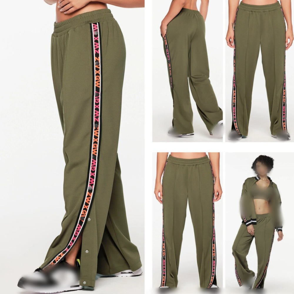 방송 팬츠 바지 여성 에어로빅 줌바댄스 트레이닝 와이드핏 옆라인 투라인 밑단트임 신축성 - 상세 이미지 3