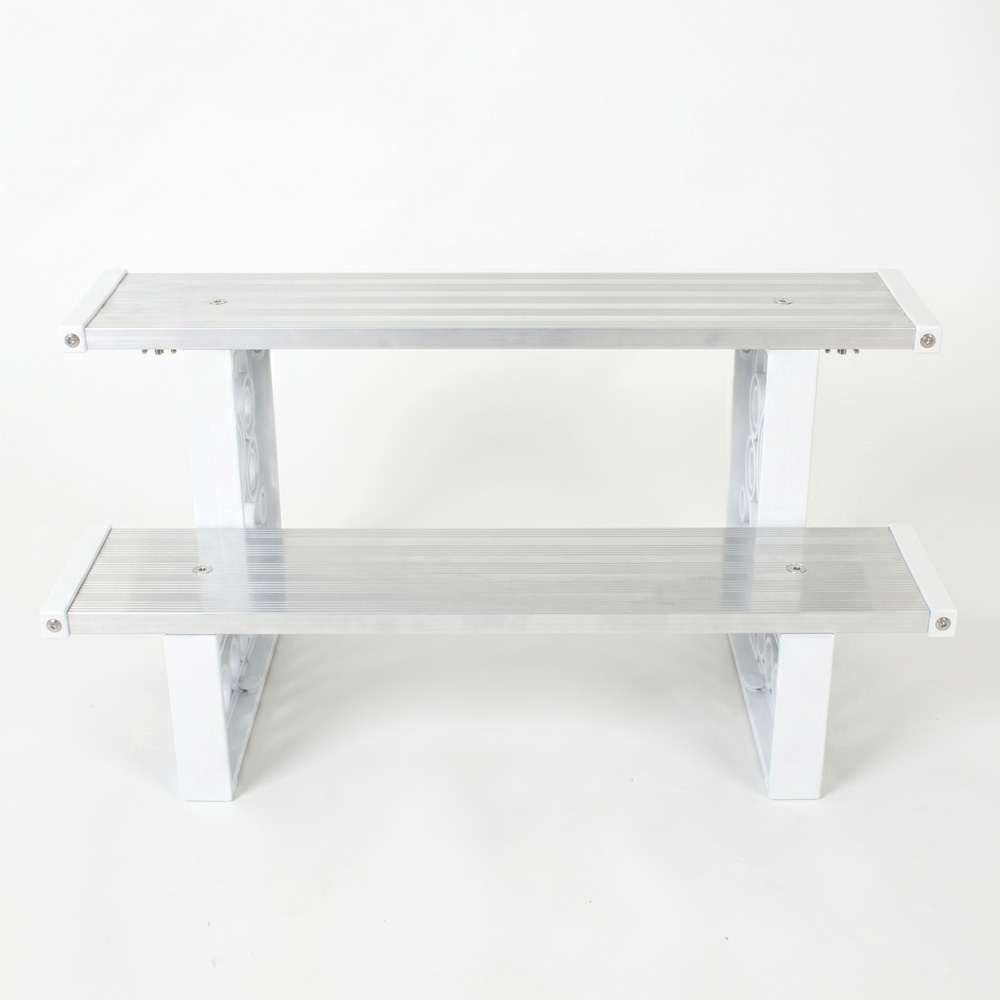 계단식 화분 진열대 다육이 선반 정리대 2단 600x240x250mm, 화이트 - 상세 이미지 3