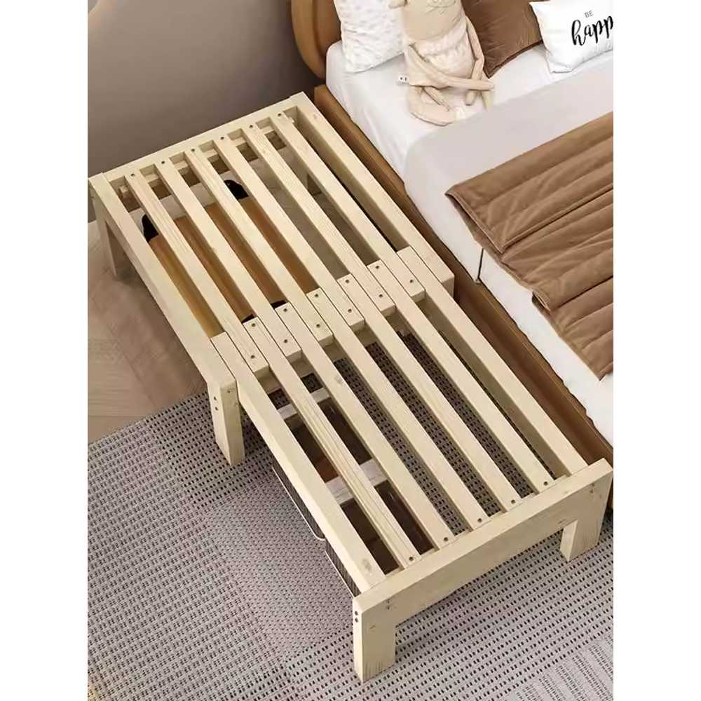 원목 슬라이딩 침대 접이식 침실 확장형 베드 프레임 80x200x40 - 상세 이미지 3