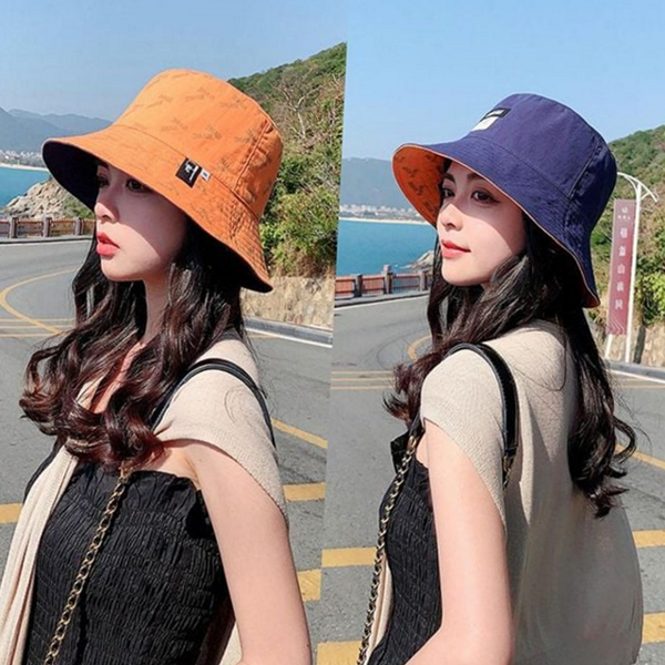 데일리버킷 여성 버킷 모자 스트릿 버킷 모자 사계절 양면 레터링 - 상품 이미지