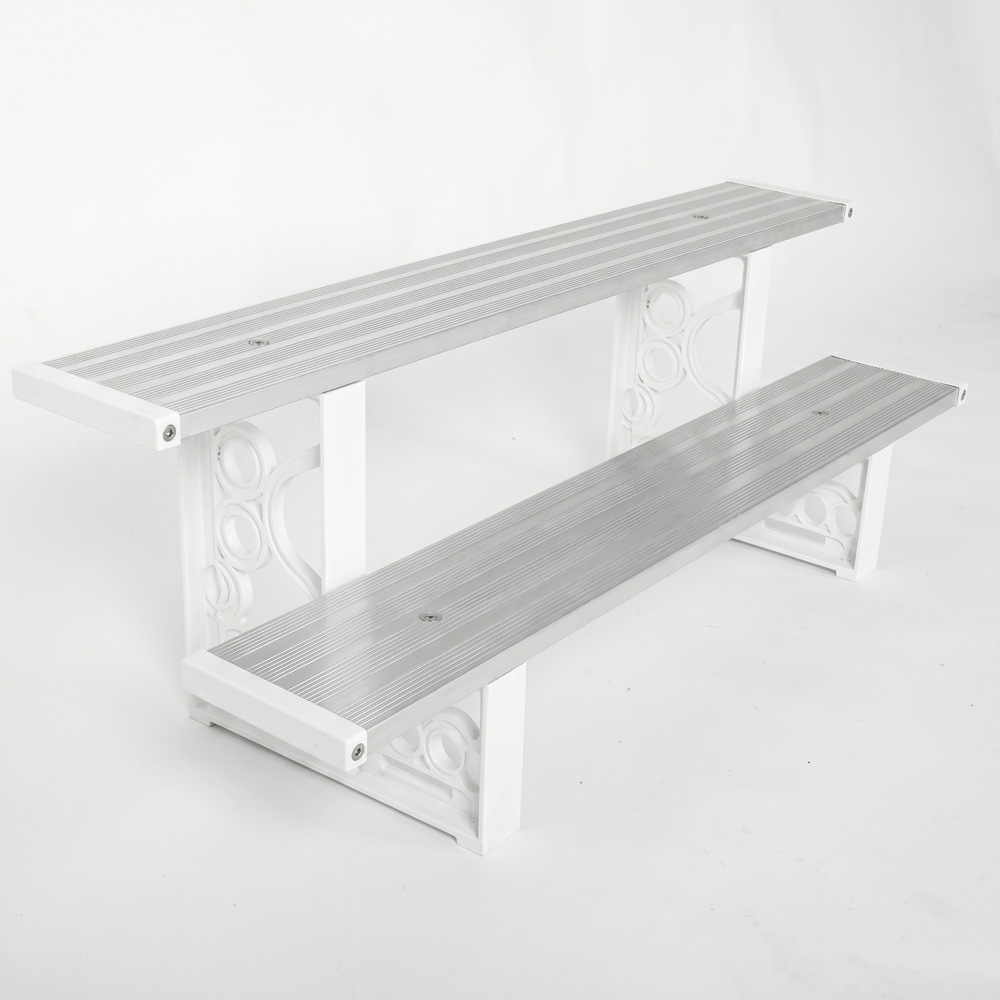 계단식 화분 진열대 다육이 선반 정리대 2단 850x240x250mm, 화이트 - 상세 이미지 4
