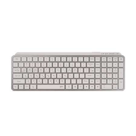 지클릭커 오피스프로 WMK20 인체공학 펜타 무선 키보드 마우스 세트 화이트, 팬터그래프(Pantograph)