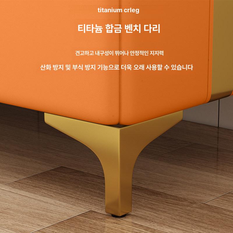 스툴 소파 수납 창가 쇼파 가죽 윈도우시트 미디엄그레이 길이 50 x 너비 30 x 높이 45cm - 상세 이미지 4