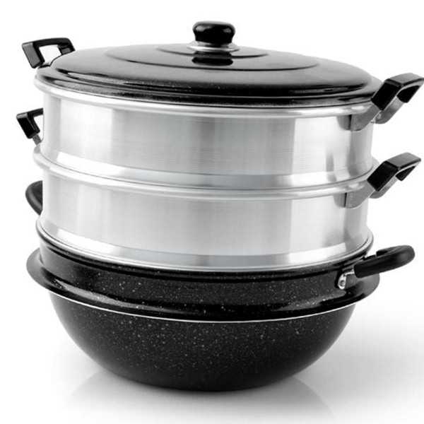알루미늄 대용량 3단 찜솥 스텐 다용도 3단 찜기 - 상품 이미지