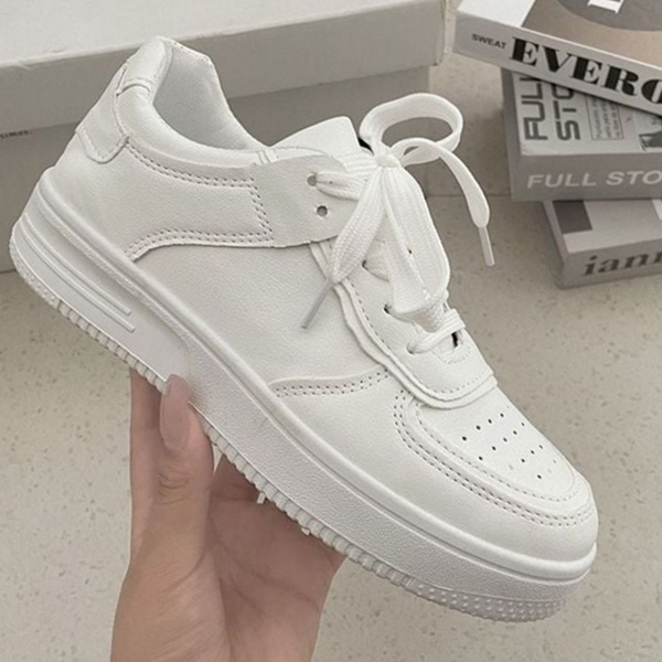 여성 키높이 스니커즈 캐주얼 데일리 스니커즈 운동화 로우 통굽 - 상품 이미지