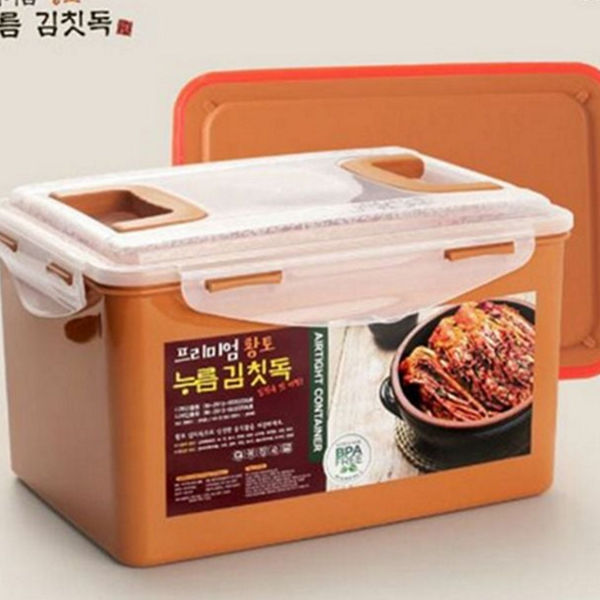 대용량 김치 보관 용기 누름 황토 김치통 - 상품 이미지