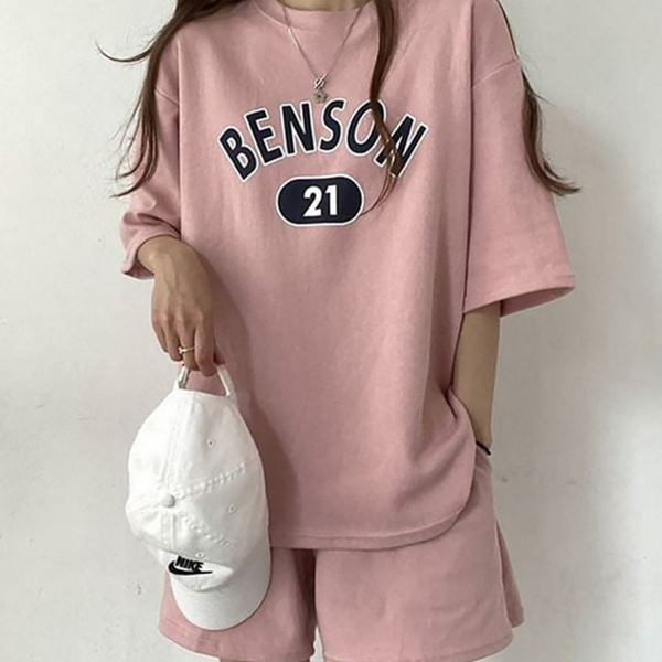 데일리 여성 반팔 상하 상하복 여성 반바지 트레이닝 운동복 팬츠 - 상품 이미지