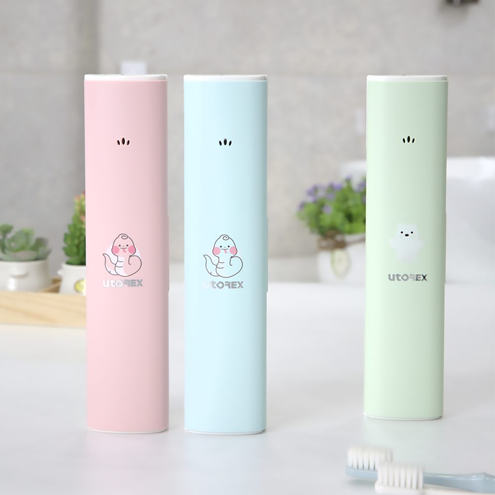 유토렉스 UV-C 무선 충전식 휴대용 칫솔살균기 1+1 폴라곰 여행 사무실 UTC-29 - 상세 이미지 5