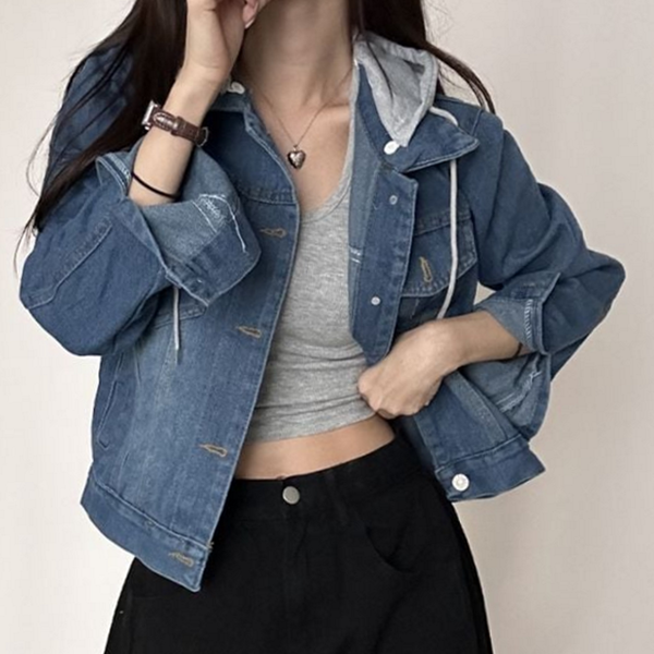 캐주얼 여성 데님 자켓 루즈핏 여성 청 자켓 간절기 - 상품 이미지