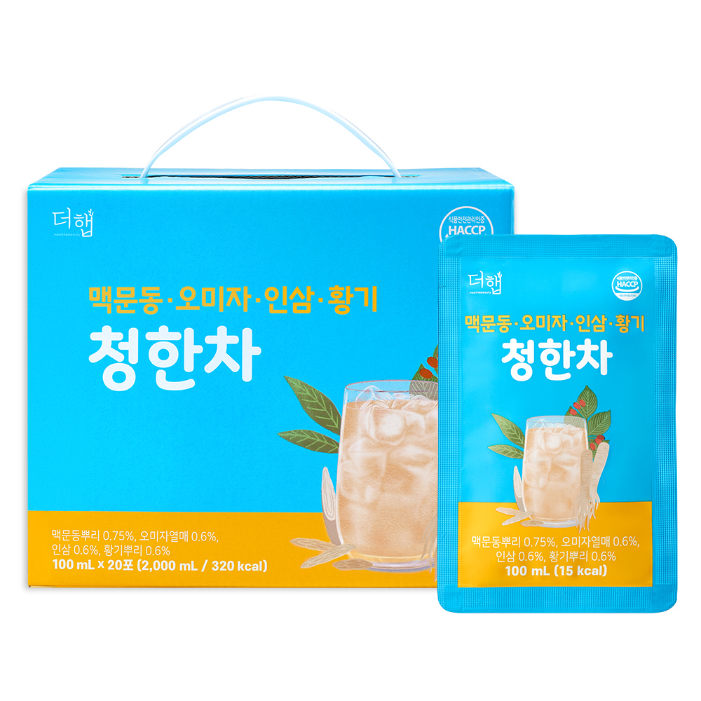 더햅 청한차 국산 생맥산차 황기 맥문동 오미자 인삼 효능 20개입, 1개 - 상품 이미지