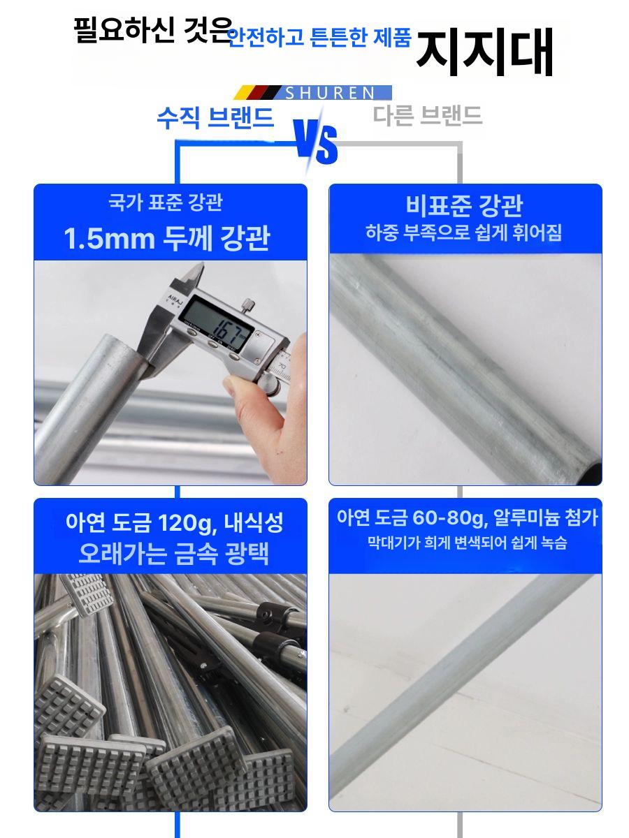 화물차 지지대 튼튼한 탑차 적재함 고정봉 강철 스프링 택배차 이트랙 - 상세 이미지 5