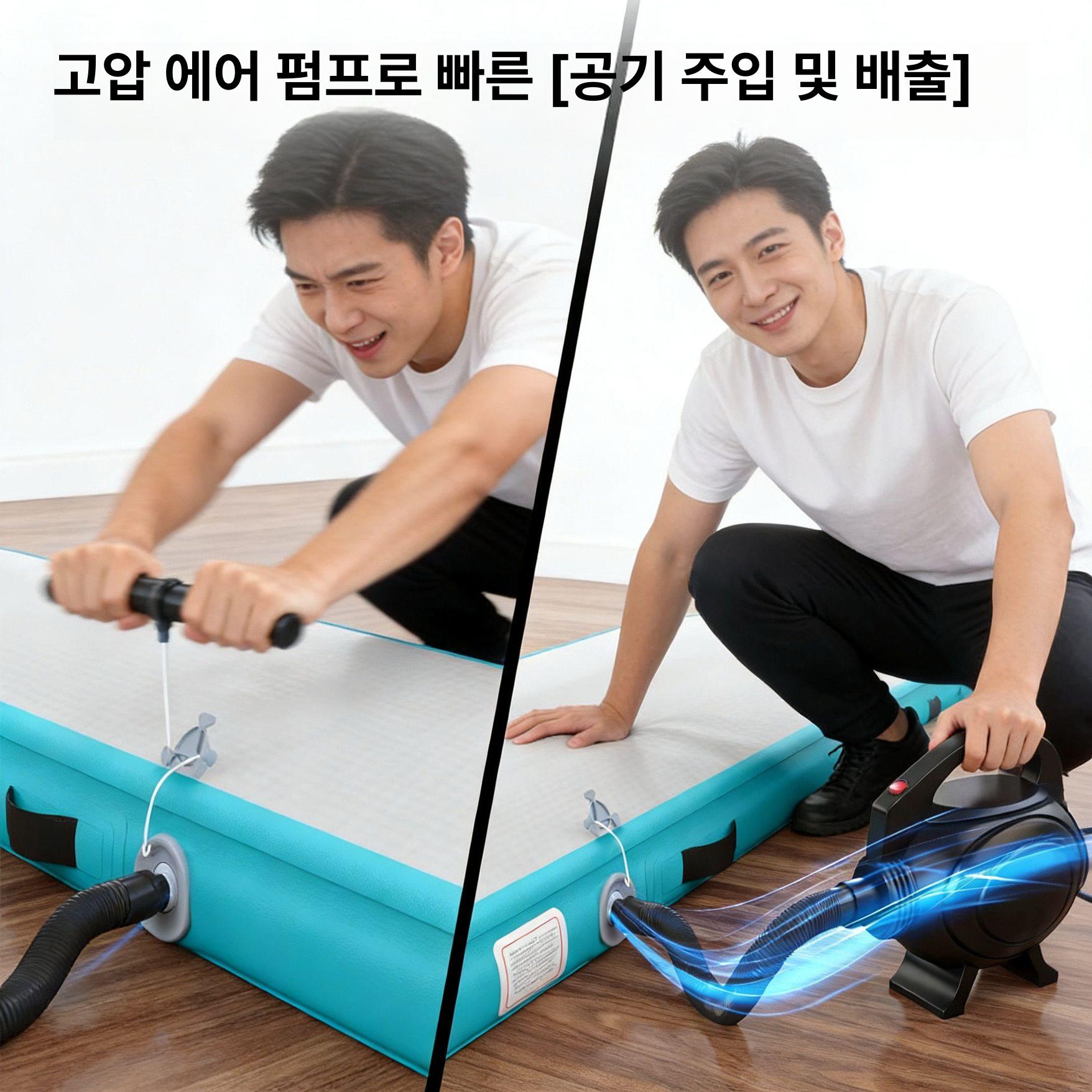 줄넘기 에어 매트 점핑 쿠션 체육 공중제비 구르기 에어매트 실내 층간소음 퍼플 층간 소음 - 상세 이미지 4