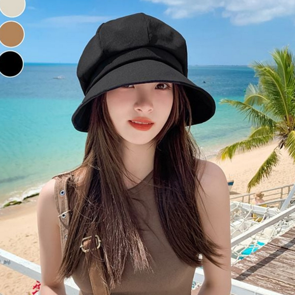 와이드챙 여성 버킷 햇 라운드 여성 호박 모자 데일리 여름 - 상품 이미지
