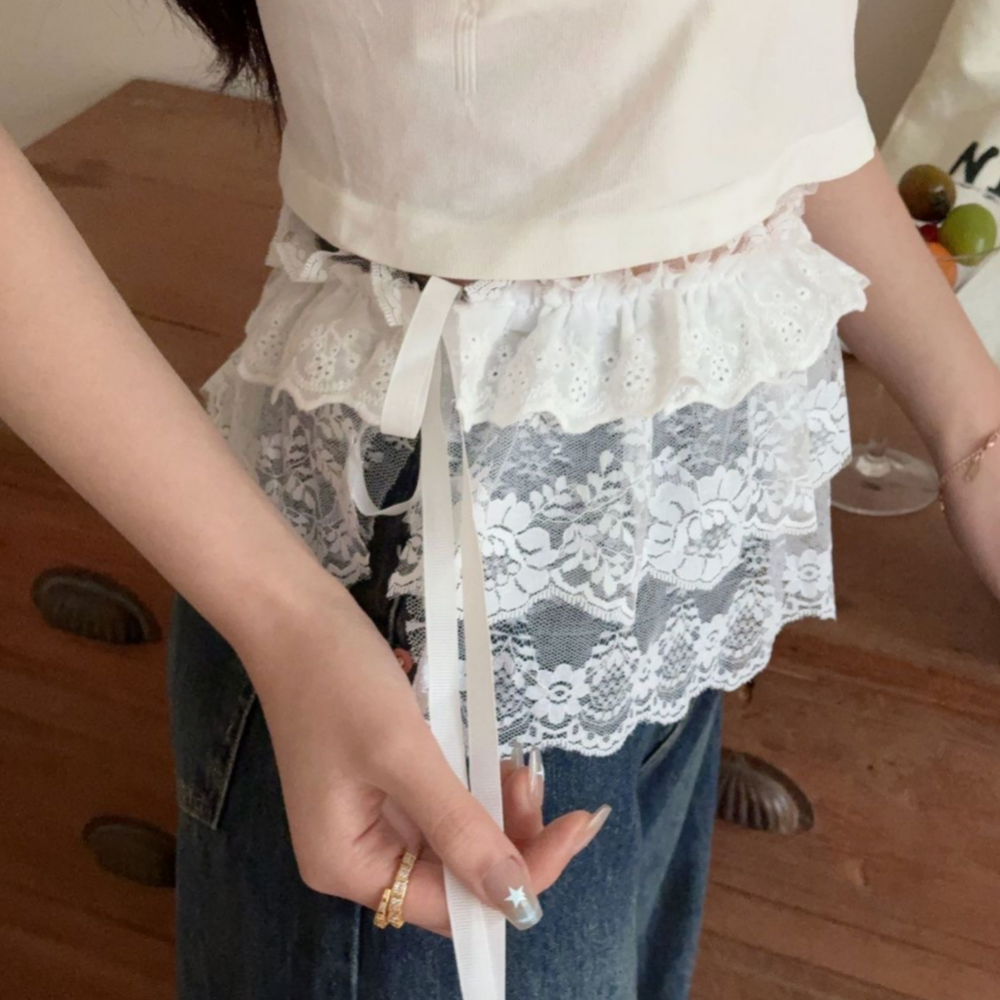 레이어드 밴딩 볼륨 랩스커트 시스루 치마 캉캉 블랙 화이트 2종LACH4515224 - 상품 이미지