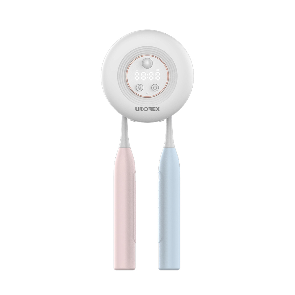 유토렉스 블랑 무선 칫솔 살균기 UV 건조 무드등 자동센서 2구 UTC-3600W 화이트 - 상품 이미지