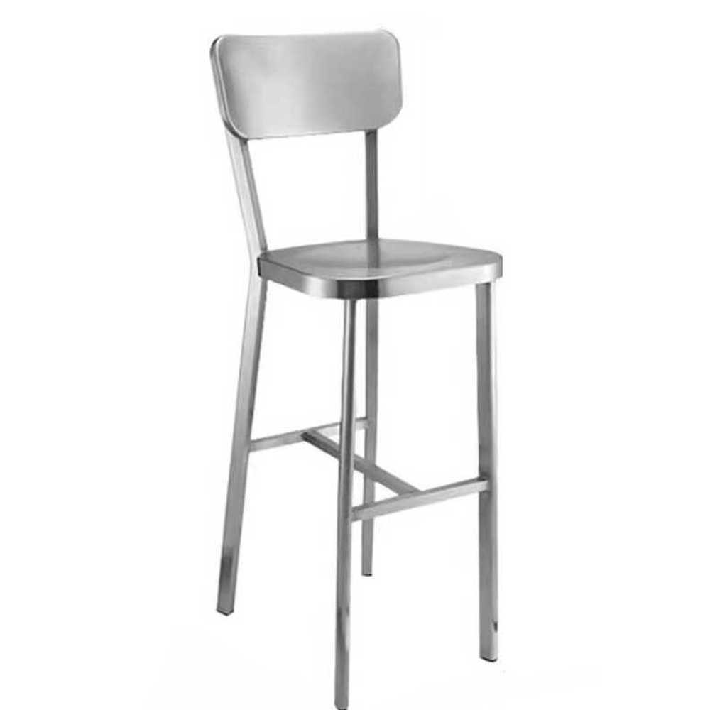 등받이 홈바 의자 스테인리스 업소용 카페 높은 체어 60cm - 상품 이미지